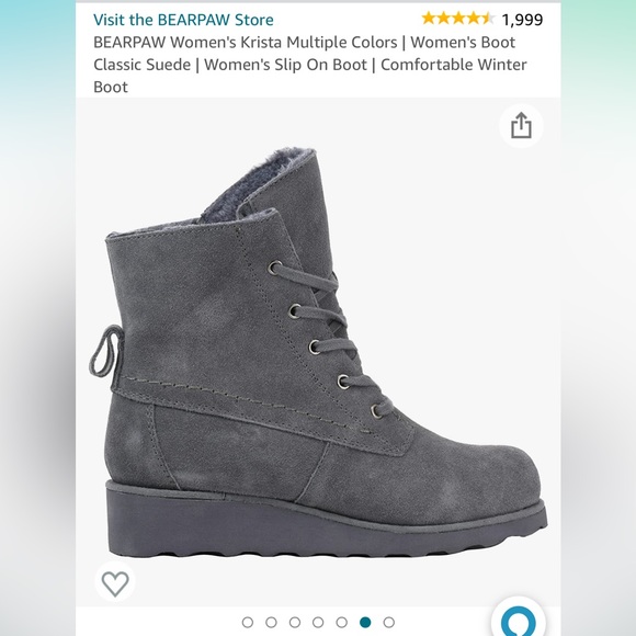 NWT & original packaging Bearpaw Krista Closed Toe Mid Calf Boot Charcoal size 7 - Picture 10 of 11